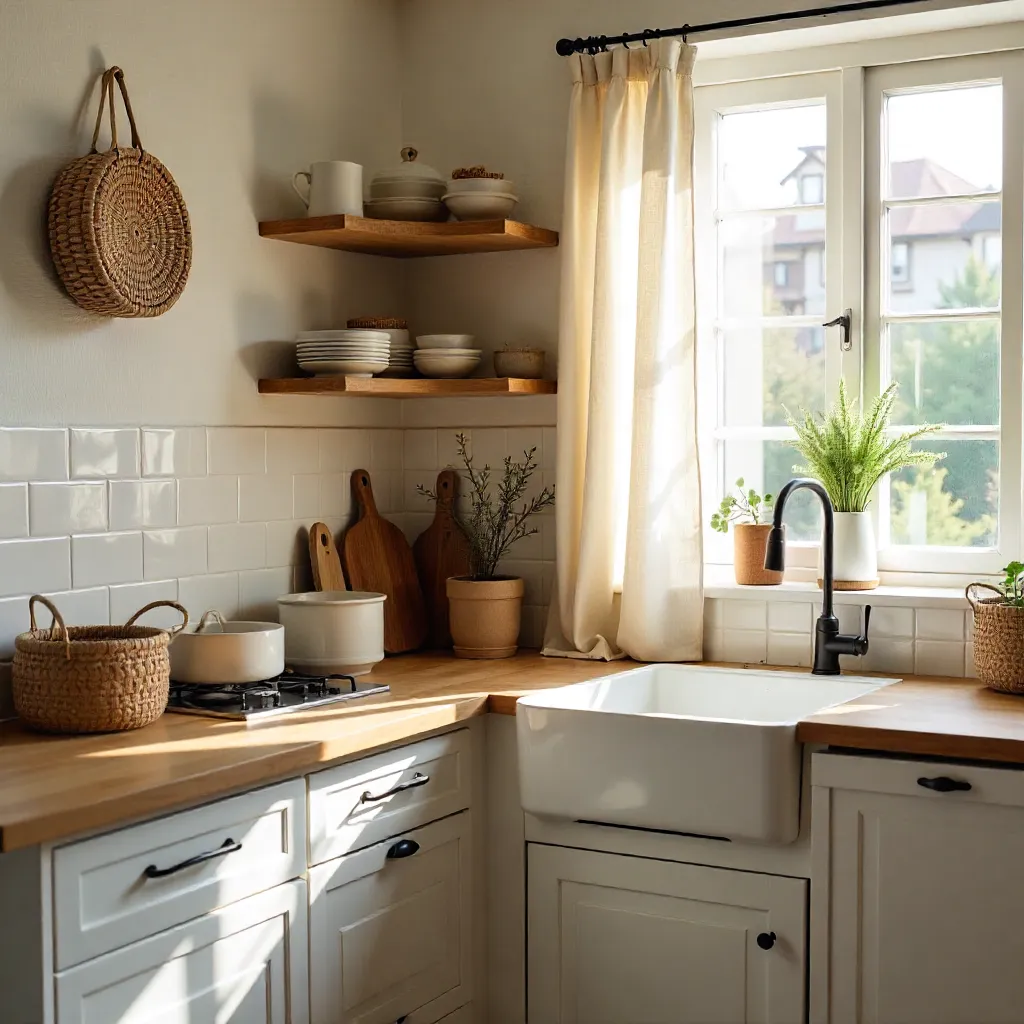 Natural light in cozy interior space